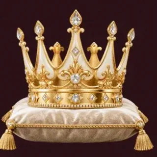 Gold crown on cushion — Vincispin