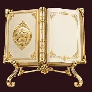 Ornate open book — Vincispin